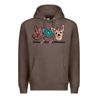 Coffee peace love chihuahua Premium Hoodie - RanaPortraitStore
