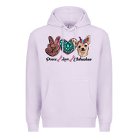 Lilac peace love chihuahua Premium Hoodie - RanaPortraitStore