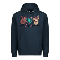 Navy peace love chihuahua Premium Hoodie - RanaPortraitStore