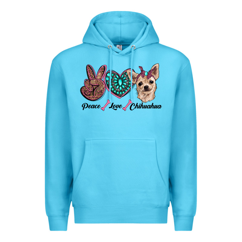 Peace Love Chihuahua Premium Hoodie by RanaPortraitStore | Teevron