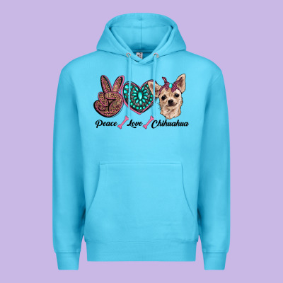 Peace Love Chihuahua Premium Hoodie Designed By Ranaportraitstore