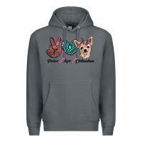 Rock peace love chihuahua Premium Hoodie - RanaPortraitStore