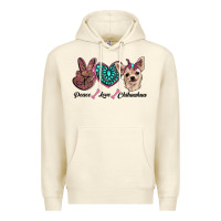 Sandshell peace love chihuahua Premium Hoodie - RanaPortraitStore