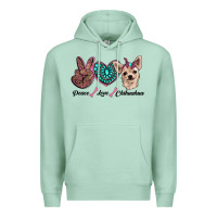 Seafoam peace love chihuahua Premium Hoodie - RanaPortraitStore