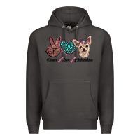 Smoke peace love chihuahua Premium Hoodie - RanaPortraitStore