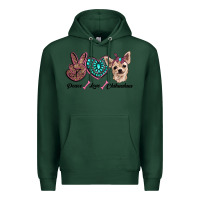 Sports Green peace love chihuahua Premium Hoodie - RanaPortraitStore