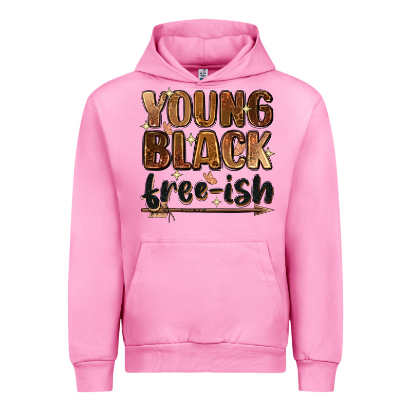 Young Black Free Ish Urban Hoodie by Zillion Design Studio | Teevron