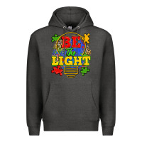 Charcoal Heather be the light Premium Hoodie - Zillion Design Studio