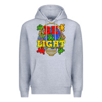 Heather Grey be the light Premium Hoodie - Zillion Design Studio