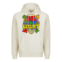 Oatmeal Heather be the light Premium Hoodie - Zillion Design Studio