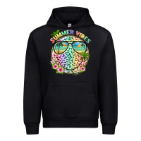 Black summer vibes with smile face and leopard Urban Hoodie - texasbilliewilder