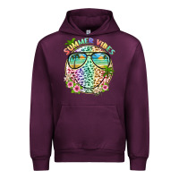 Mauve Wine summer vibes with smile face and leopard Urban Hoodie - texasbilliewilder