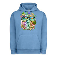 Pigment Pebble Blue summer vibes with smile face and leopard Urban Hoodie - texasbilliewilder