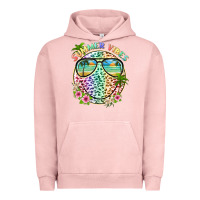 Pigment Salmon summer vibes with smile face and leopard Urban Hoodie - texasbilliewilder