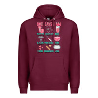 Burgundy god says i am Premium Hoodie - texasbilliewilder