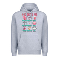 Heather Grey god says i am Premium Hoodie - texasbilliewilder