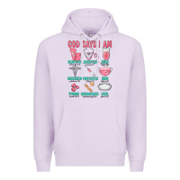 Lilac god says i am Premium Hoodie - texasbilliewilder