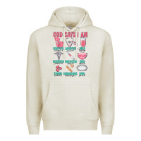 Oatmeal Heather god says i am Premium Hoodie - texasbilliewilder