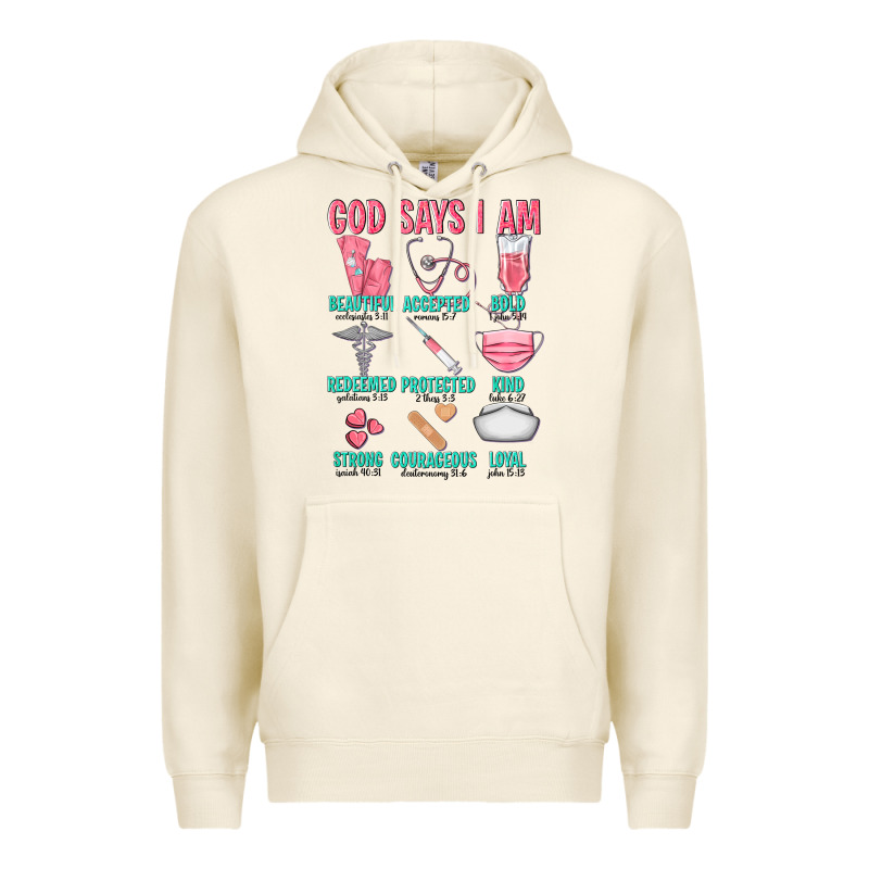 God Says I Am Premium Hoodie by texasbilliewilder | Teevron