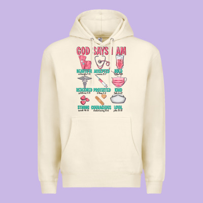God Says I Am Premium Hoodie Designed By Texasbilliewilder