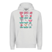 Dove Grey god says i am Premium Hoodie - texasbilliewilder