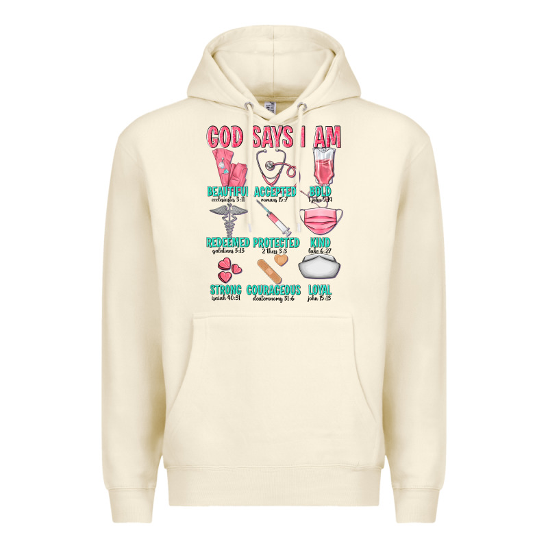 God Says I Am Premium Hoodie by texasbilliewilder | Teevron