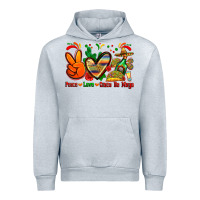 Heather Grey peace love cinco de mayo Urban Hoodie - Zillion Design Studio