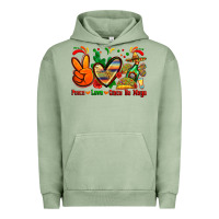 Pigment Oil Green peace love cinco de mayo Urban Hoodie - Zillion Design Studio