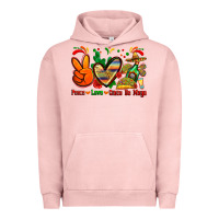 Pigment Salmon peace love cinco de mayo Urban Hoodie - Zillion Design Studio