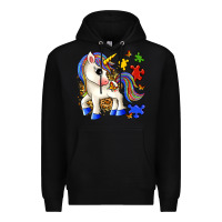 Black autism unicorn Premium Hoodie - Zillion Design Studio