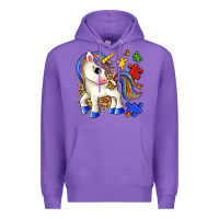 Purple autism unicorn Premium Hoodie - Zillion Design Studio