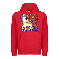 Red autism unicorn Premium Hoodie - Zillion Design Studio