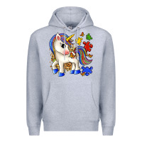 Heather Grey autism unicorn Premium Hoodie - Zillion Design Studio
