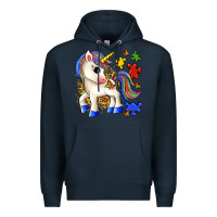 Navy autism unicorn Premium Hoodie - Zillion Design Studio