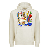 Oatmeal Heather autism unicorn Premium Hoodie - Zillion Design Studio
