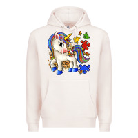 Pale Pink autism unicorn Premium Hoodie - Zillion Design Studio