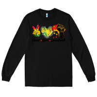 Black peace love juneteenth Long Sleeve Tee - BarkalooDesign