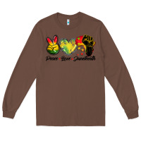 Chestnut peace love juneteenth Long Sleeve Tee - BarkalooDesign