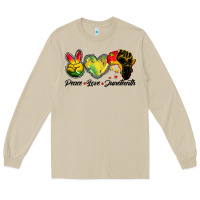 Mushroom peace love juneteenth Long Sleeve Tee - BarkalooDesign