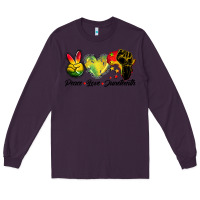 Plum peace love juneteenth Long Sleeve Tee - BarkalooDesign