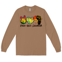 Toasted Coconut peace love juneteenth Long Sleeve Tee - BarkalooDesign
