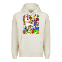 Oatmeal Heather au some unicorn Premium Hoodie - Zillion Design Studio