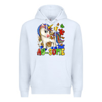 White au some unicorn Premium Hoodie - Zillion Design Studio