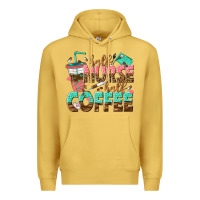 Antique Gold half nurse half coffee Premium Hoodie - texasbilliewilder