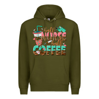 Army Green half nurse half coffee Premium Hoodie - texasbilliewilder