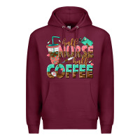 Burgundy half nurse half coffee Premium Hoodie - texasbilliewilder