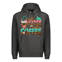 Charcoal Heather half nurse half coffee Premium Hoodie - texasbilliewilder