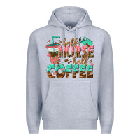 Heather Grey half nurse half coffee Premium Hoodie - texasbilliewilder