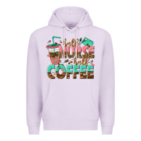 Lilac half nurse half coffee Premium Hoodie - texasbilliewilder