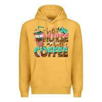 Mustard half nurse half coffee Premium Hoodie - texasbilliewilder